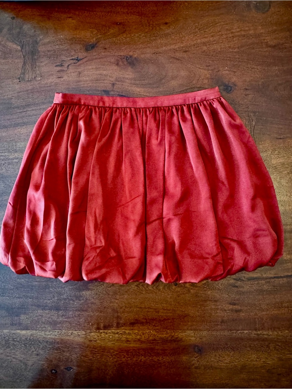Vici Red Bubble Hem Skirt